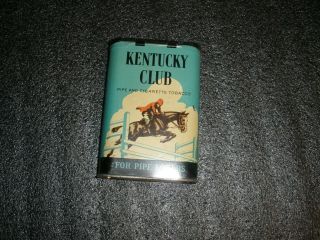 Kentucky Club Pipe And Cigarette Tobacco Tin Jumping Horse