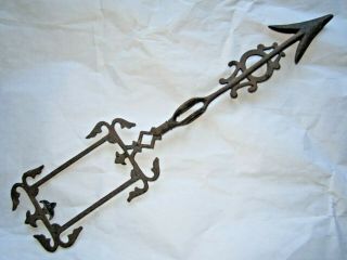 Vintage Antique Ornate Cast Iron Weathervane Arrow