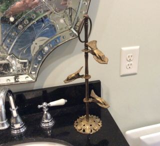 Vintage Brass Bathroom Guest Towel Holder