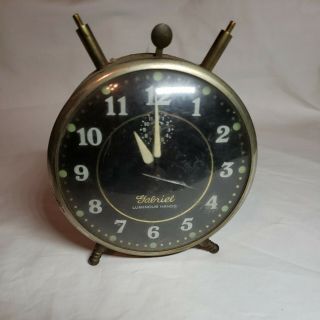 Vintage 60’s Two Bell Ringer Alarm Clock Robert Shaw Gabriel Luminous Hands