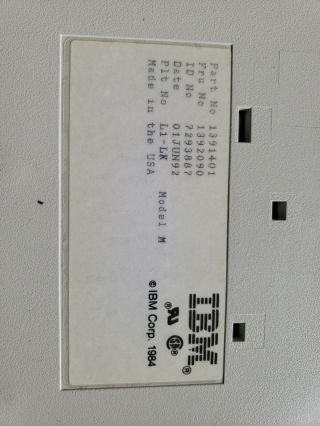 Vintage Ibm Corp 101 Keyboard Model M Part No.  1391401 Clickty Clack Old School