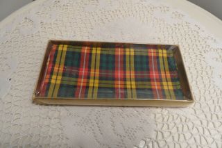 Vintage Pipe Tobacco Pouch Gbd Scotch Plaid Made In England