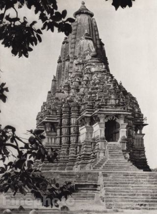 1928 Vintage India Architecture Khajuraho Kandarya Temple Photo Art By Hurlimann