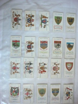 WILL ' S CIGARETTE CARD SET - ARMS OF THE BRITISH EMPIRE - DATE 1910 - EX/CON. 3
