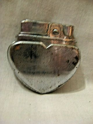 Vintage Continental Heart Shaped Metal Lighter