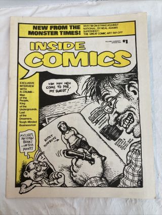 1974 Fanzine - Inside Comics Volume 1 1,  2,  3,  R Crumb,  Harvey Kurtzman