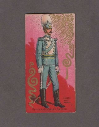 1888 Kinney Tobacco Military Series N224 Officer Of Cavalry Sweden
