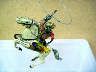 Vintage 1938 Marx Lone Ranger Tin Wind Up Toy With Lasso.  A Beauty