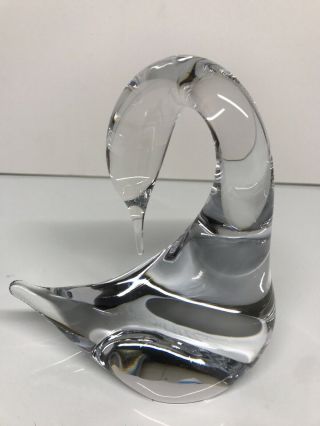 Vtg Daum France Signed Crystal Art Glass Bird Loon Swan Goose Duck 5 " Tall