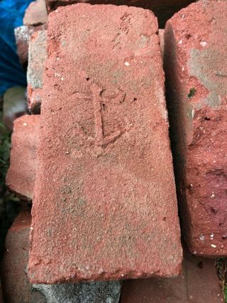 1880s Rare Antique Clay Brick Anchor Brick Co Hudson River Valley Raised Anchor