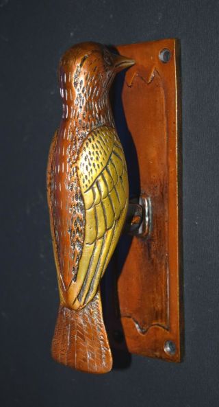 Brass Sparrow Door Bell Ring Sitting Position Bird Woodpecker Door Knocker Ru34