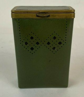Vintage Princess Gardner Cigarette Case Green Triangle Pattern