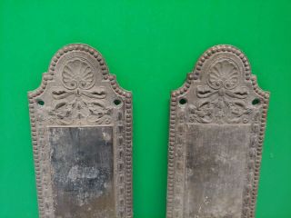 (2) Reclaimed Antique Vintage Cast Brass Finger Door Push Plates 13 