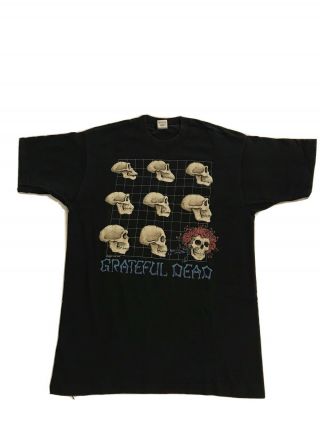 Grateful Dead Bertha Rose Skull Evolution Vintage Mens L T - Shirt 1993 Vtg Large