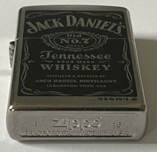 Zippo Windproof Street Chrome Jack Daniels Lighter,  24779,  Used/great