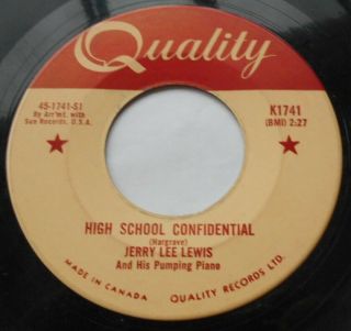 Canada Ex Jerry Lee Lewis High School Confidential / Fools Like Me 1959 45