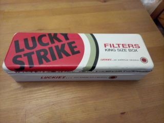 Vintage Lucky Strike Filters King Size Box Tin Cigarette Carton
