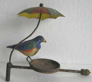 Iron Weather Vane Bird Under Umbrella,  Weathervane