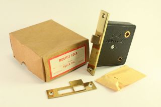 Vtg Antique Hardware Privacy Door Mortise Lock Welch E - Z No 51 Us3 Brass Finish