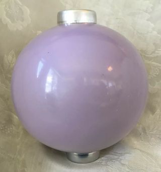 Antique Lavender Purple Opaque Milk Glass Lightning Rod Ball 4 3/8” W End Collar