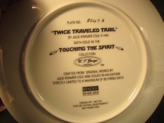 1993 Touching The Spirit TWICE TRAVELED TRAIL American Indian Ltd Ed Plate 2