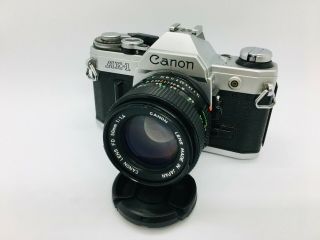 Vintage Canon Ae - 1 35mm Film Slr Camera With Fd 50mm F/1.  8 Lens