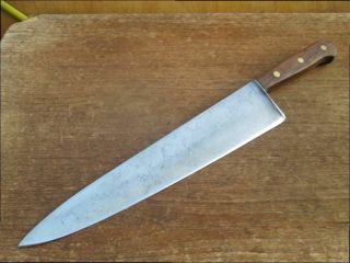 Antique Landers Frary & Clark Blue Diamond Hand - Forged Carbon Steel Chef Knife