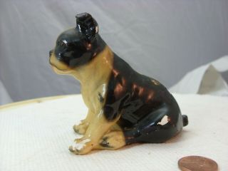 Boston Terrier Vintage Morton Studios Chalkware Dog Figurine 1940 