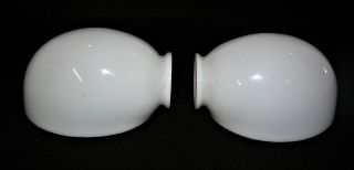 Pair 2 Vintage Art Deco White Milk Glass Bathroom Wall Sconce Light Globe Shades