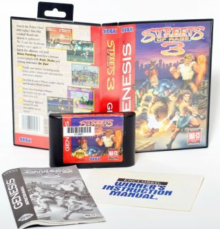 Streets Of Rage 3 Sega Genesis 1994 Complete Vintage Video Game