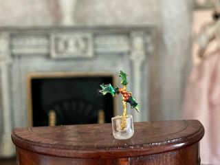 Vintage Miniature Dollhouse Igma Artisan Eugene Kupjack Faberge Holly Berry Vase