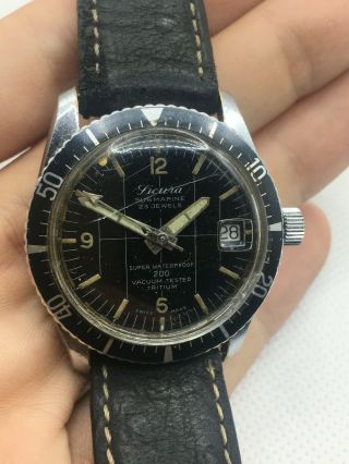 Sicura Submarine 200 Meters Vacuum Tritium Vintage Diver Watch