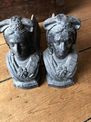 Antique French Cast Iron fire dogs Andirons 2