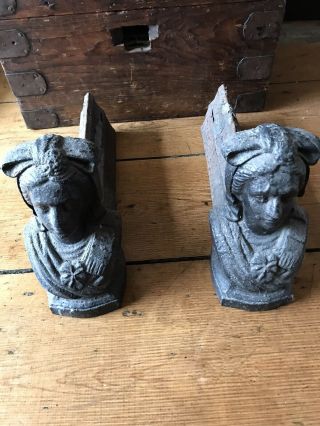 Antique French Cast Iron fire dogs Andirons 3
