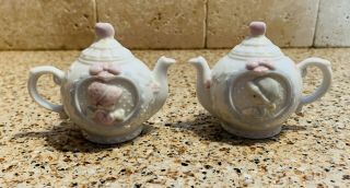 Precious Moments Teapots Porcelain Salt And Pepper Shakers Pmi 1993 Euc