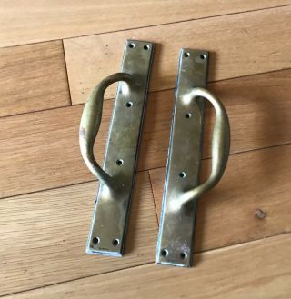 Large Vintage Reclaimed Brass Door Pull Handles 12 "