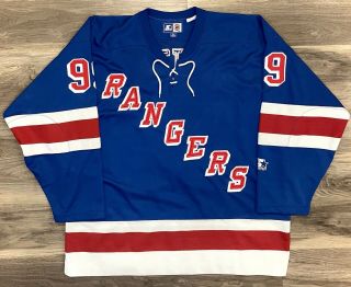 Wayne Gretzky York Rangers Nhl Hockey Jersey Vintage Starter Double Hem Tag