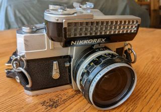 Nikon Nikkorex F Vintage Camera Bundle W/nikkor H 28mm Lens,  Light Meter,  More