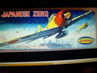 Aurora 1/4 " Scale - 1/48 Japanese Zero Rare Vintage Plastic Model Kit