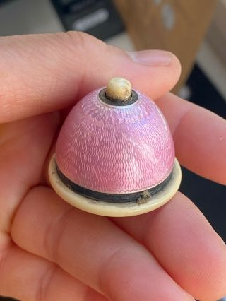 Rare Antique Pink Enamel (some Lost) Door Bell