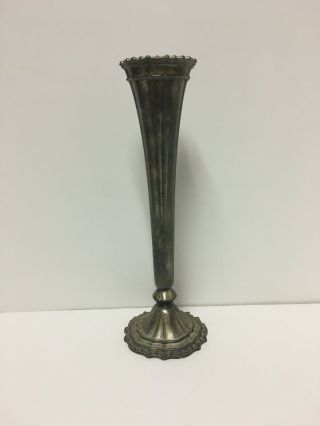 Vintage Avon Silverplate Vase Fluted 7 3/4 " Flower Bud Italy