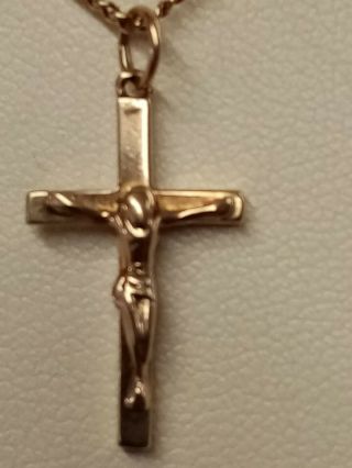 Vintage 9ct Gold Cross And Chain 1948