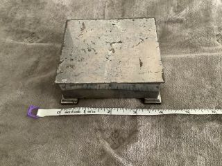 Collectible Antique / Vintage Tin Silver Metal Cigarette Case Tobacco Box Rare
