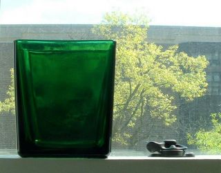 Vintage Napco Planter Vase Emerald Green Glass 1166 Cleveland Oh Usa Mid Century