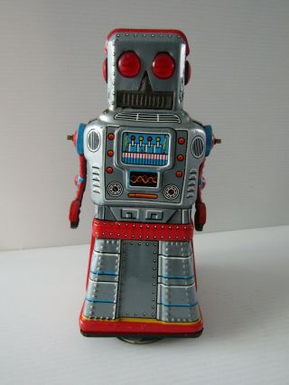 Vintage Tinplate Atom Robot Ko Japan Wind Up