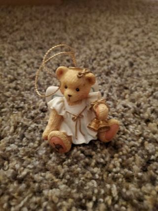 Cherished Teddies Hanging Ornament Bear Angel With Bells 912980 B6