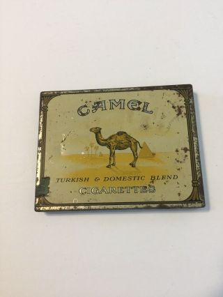 Vintage Camel Cigarette Flat Tin.  Held 50 Camel Cigarettes
