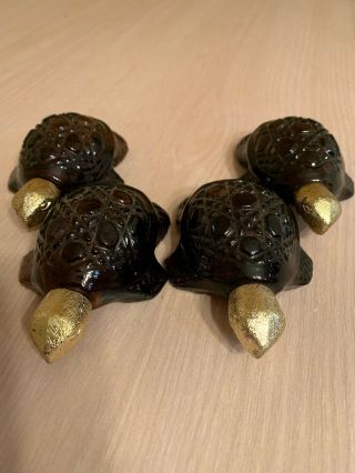 Set Of 4 - Vintage Avon Sea Turtle Decanters Bottles - Elusive/ Charisma/ Topaz