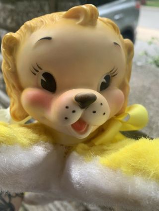 Vintage My Toy Plush Rubber Face Dog Puppy Yellow 3