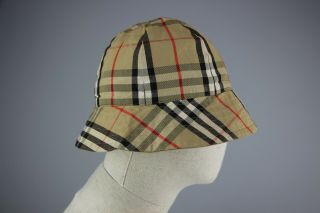Burberry London Vintag Nova Check Cotton Double - Sided Bucket Hat Cap Sz M